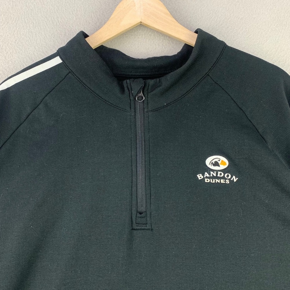 Bandon Dunes adidas 1/4 Zip Pullover Mens‎ 2XL Black Golf Lightweight Sweatshirt